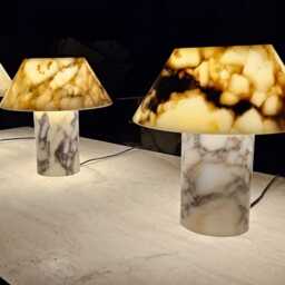 Calacatta Gold Marble Lampshade, Bedroom Lamp, Lamp - thumbnail 3