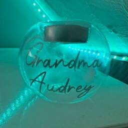 Clear Glass Tea Light Holder Memorial Personalised With Feather - Rememberance Commemorative Candle - thumbnail 2