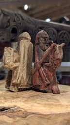 Lewis Chessmen Replica Knights - Hand Carved Antler Chess Pieces Viking Medieval Set - thumbnail 1