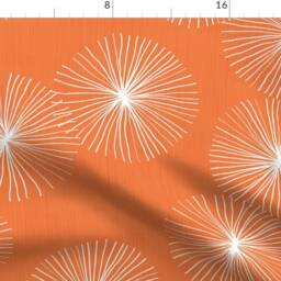 Mid Century Modern Curtain Panel - Circle Snowflake Minimalist Mod Geo Custom Orange Dandelions By Friztin - thumbnail 4