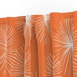Mid Century Modern Curtain Panel - Circle Snowflake Minimalist Mod Geo Custom Orange Dandelions By Friztin - thumbnail 3