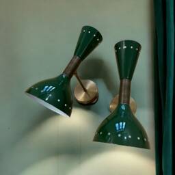 Green Brass Sputnik Double Sconce Mid-Century Modern Vanity Light - thumbnail 2