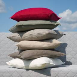 Linen Pillow Cover - Square Pillow Cover Softened Case Zipper Stylish Organic - thumbnail 3