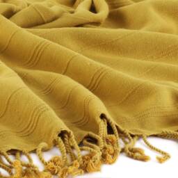 Sapphire - Mustard Yellow Stonewashed Cotton & Modal Turkish Beach Towel, Bridesmaid Gift, Sarong, Lightweight Bath Cover Up - thumbnail 2