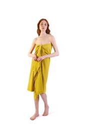Sapphire - Mustard Yellow Stonewashed Cotton & Modal Turkish Beach Towel, Bridesmaid Gift, Sarong, Lightweight Bath Cover Up