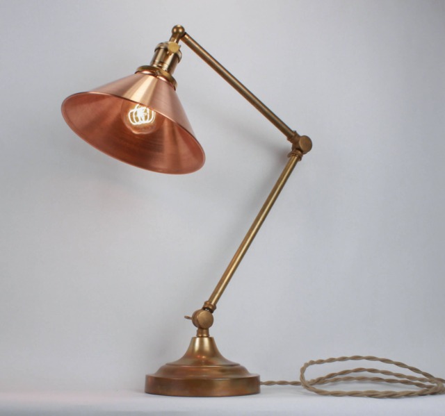 Vintage Industrial Desk Lamp - Victorian Table Task Light Steampunk Art Deco - image 1