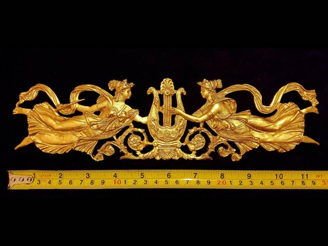Large Gilt Or White French Style Decorative Wall Furniture Moulding Pediment Onlay Plaque Plastic Decoration - image 1