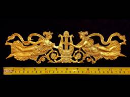 Large Gilt Or White French Style Decorative Wall Furniture Moulding Pediment Onlay Plaque Plastic Decoration - thumbnail 1