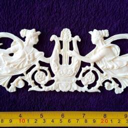 Large Gilt Or White French Style Decorative Wall Furniture Moulding Pediment Onlay Plaque Plastic Decoration - thumbnail 3