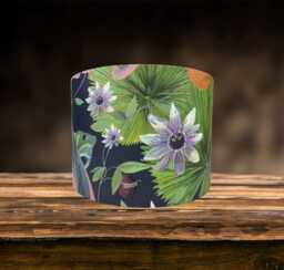 Tropical Flower Lampshade For Ceiling & Table Lamps, Botanical Floral Drum Light Shade