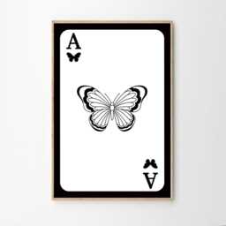 Butterfly Playing Cards Art Canvas Poster, Trendy Wall Art, Apartment Aesthetic Decor, Retro Home Printed Gift - thumbnail 2