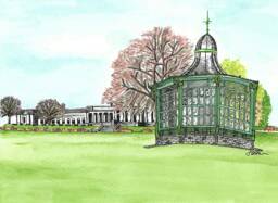 Sheffield Art Print/Weston Park/Watercolour Illustration Mounted Print/Yorkshire - thumbnail 1