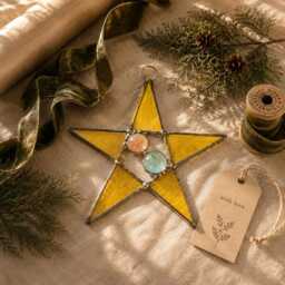 Holiday Stained Glass Ornament Bundle - Christmas Star Set - thumbnail 3