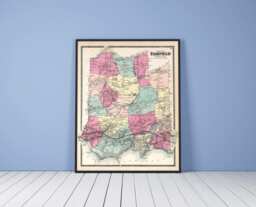 Antique Fairfield Connecticut Map Print Vintage Wall Art - thumbnail 1