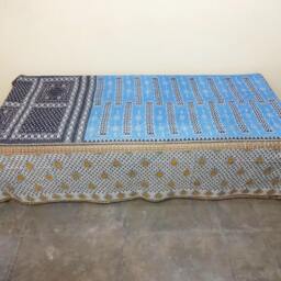 Floral Kantha Quilt Handmade Indian Cotton Twin Bedspread - thumbnail 3