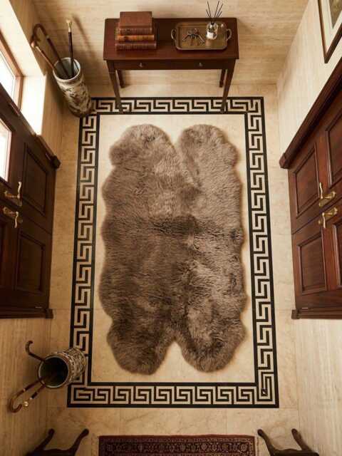 Large Xl Genuine Grey Sheepskin Rug 37X65 Inches, Real Wool Fur Hide Leather Back - image 1
