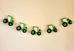 Tractor Garland, Bunting, Boys Room, Farmyard, Nursery, Tractor Decor, Farming, Farm, Felt Farm Bedroom, New Baby Gift, Agriculture - thumbnail 1