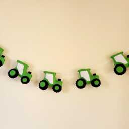 Tractor Garland, Bunting, Boys Room, Farmyard, Nursery, Tractor Decor, Farming, Farm, Felt Farm Bedroom, New Baby Gift, Agriculture - thumbnail 3
