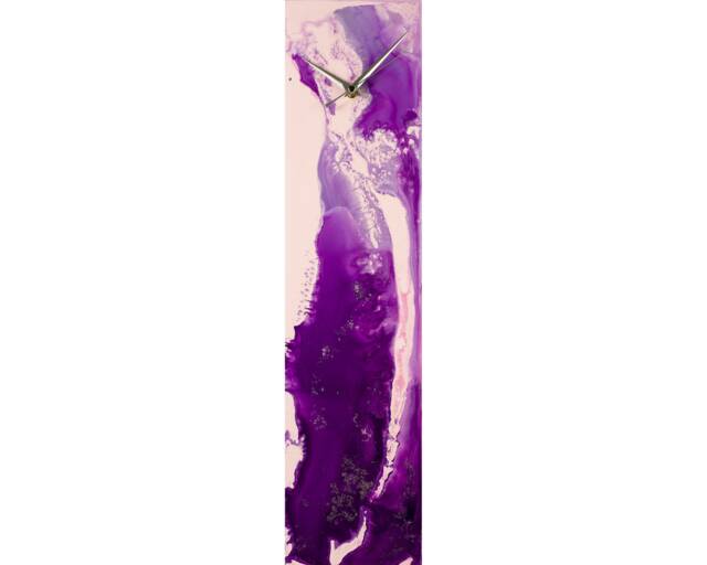 Modern Wall Clock Purple Home Decor, Minimal For Wall, Abstract Decor Housewarming Gift New Home, Not Resin Clock, UK - image 1