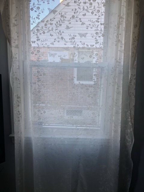 Sheer Curtains, White Curtains , Garden Butterfly - image 1
