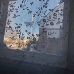 Sheer Curtains, White Curtains , Garden Butterfly - thumbnail 2