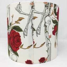 Skull & Roses Lampshade Gothic Home Decor - Alexander Henry Fabric - thumbnail 4