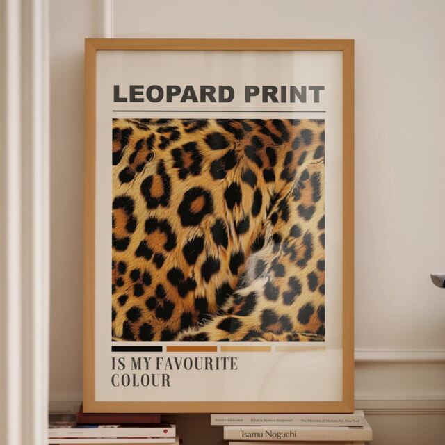 Leopard Print Is My Favourite Colour, Unframed Card Art Print, Animal Decor, Aesthetic Trendy Wall Decor - image 1
