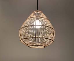 "Handwoven Rattan Pendant Light, Rural Ceiling Lights, Lighting Fixture, Lampshade W13.4"" X H14.5"