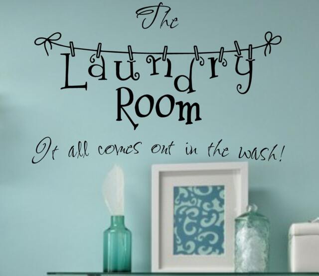 Laundry-Vinyl Wall Decal - It All Comes Out in The Wash-Laundry Room Decor - image 1