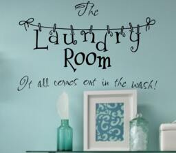 Laundry-Vinyl Wall Decal - It All Comes Out in The Wash-Laundry Room Decor - thumbnail 1