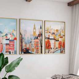 Set Of 3 London Posters, UK Travel Prints, Wall Art Set, British Landmark Poster Modern Cityscape Decor Gift - thumbnail 2