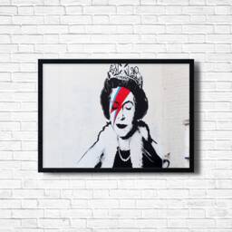 Banksy Queen Bowie Stardust Print Urban Graffiti Art On Canvas - thumbnail 1