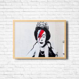 Banksy Queen Bowie Stardust Print Urban Graffiti Art On Canvas - thumbnail 2