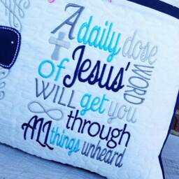 A Daily Dose Of Jesus' Word Bundle Storybook Pillow Designs - 5x7 Design Includes 2 Digital Designs Cross Applique & Words - thumbnail 3