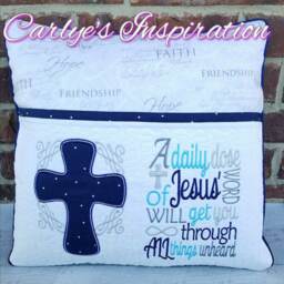 A Daily Dose Of Jesus' Word Bundle Storybook Pillow Designs - 5x7 Design Includes 2 Digital Designs Cross Applique & Words