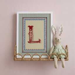 Personalised Nursery Initial Print Folk Letter Art Baby Room Decor Scandinavian Storybook Kids Artwork - thumbnail 2
