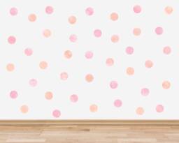 Watercolor Polka Dot Wall Decals Blush Pink & Peach Nursery Decor - thumbnail 1