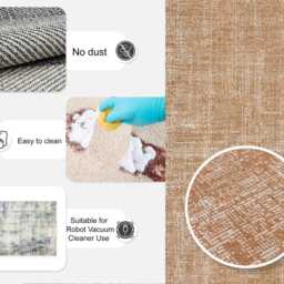 Cream Polyester Rug Soft Textured, Non-Shedding, Minimalist Decor - thumbnail 4