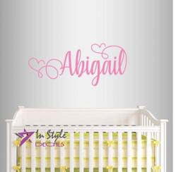 In-Style Decals Wall Vinyl Decal Home Decor Art Sticker Cute Custom Name Girl Baby Kids Nursery Play Room Bedroom Removable Mural Design2576 - thumbnail 1