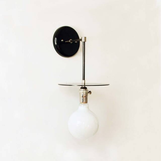 Nickel & Black Vanity Sconce Light - Modern Handmade Fixture - image 1