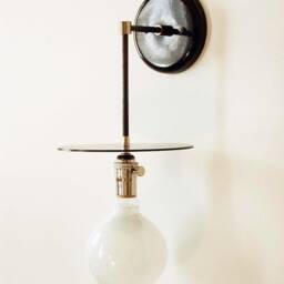 Nickel & Black Vanity Sconce Light - Modern Handmade Fixture - thumbnail 4