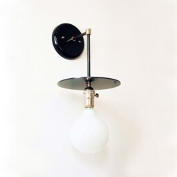 Nickel & Black Vanity Sconce Light - Modern Handmade Fixture - thumbnail 2