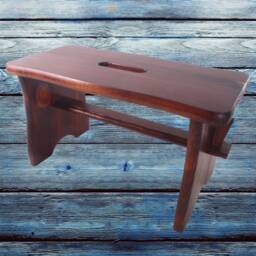 Teak Small Wooden Stool - Kids Shoe Changing Seat Foot Step Rest Chair Rustic Plant Side Table Solid Bronze Pine Other Colours Available - thumbnail 2