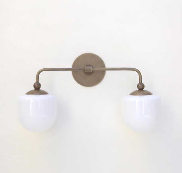 Bathroom Vanity Light, Fixture, Mid Century Brass Wall Sconce Light- Ul Listed - Alm. No.0447 - image 1