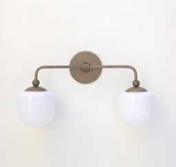 Bathroom Vanity Light, Fixture, Mid Century Brass Wall Sconce Light- Ul Listed - Alm. No.0447 - thumbnail 1