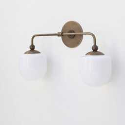 Bathroom Vanity Light, Fixture, Mid Century Brass Wall Sconce Light- Ul Listed - Alm. No.0447 - thumbnail 2