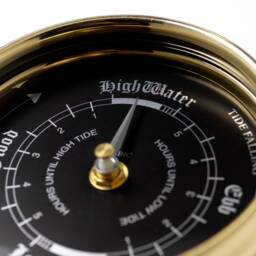 Tabic Prestige Tide Clock in Brass With A Jet Black Dial, Heavy Case - 1/2Kg, Handmade in England - thumbnail 3