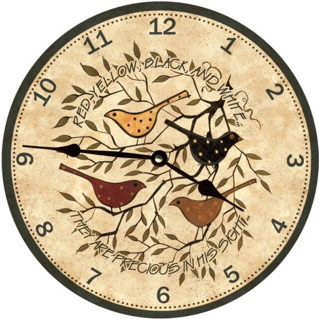 Bird Clock - Religious Folk Birds Clock - image 1