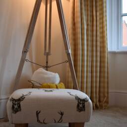 Small Stag Head Footstool - Straight Waxed Legs 46cm X 31cm 27cm - thumbnail 3