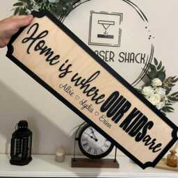 Home Is Where Our Kids Are - Personalised Street Sign Wall Decor Kids Names, Birch Plywood, Mdf Names - thumbnail 4